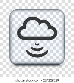 Download Cloud on Transparent Square Button