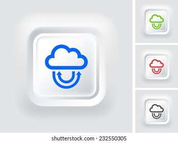 Download Cloud on White Square Button