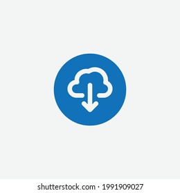 Download from the cloud service. Cloud Computing Icon. Simple outline icon style