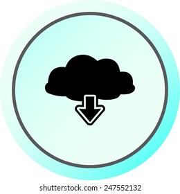 Download from cloud sign icon, vector illustration. Flat design style 