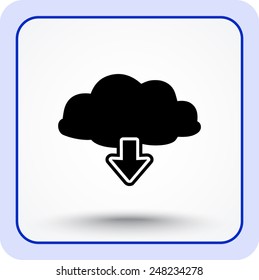 Download from cloud sign icon, vector illustration. Flat design style 