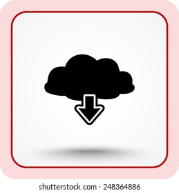 Download from cloud sign icon, vector illustration. Flat design style 