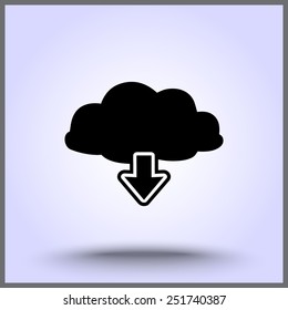 Download from cloud sign icon, vector illustration. Flat design style 