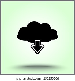 Download from cloud sign icon, vector illustration. Flat design style 