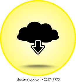 Download from cloud sign icon, vector illustration. Flat design style 