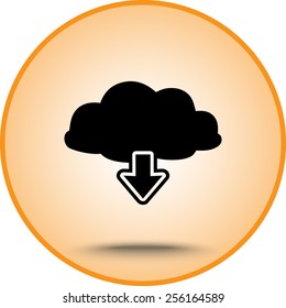 Download from cloud sign icon, vector illustration. Flat design style 