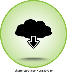Download from cloud sign icon, vector illustration. Flat design style 