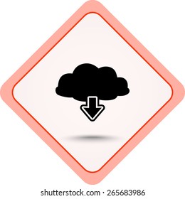 Download from cloud sign icon, vector illustration. Flat design style 