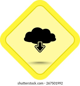 Download from cloud sign icon, vector illustration. Flat design style 