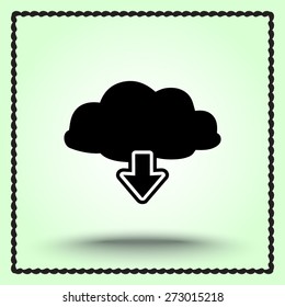 Download from cloud sign icon, vector illustration. Flat design style 