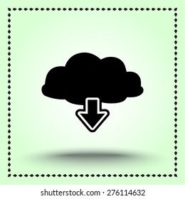 Download from cloud sign icon, vector illustration. Flat design style 