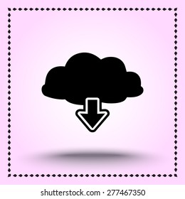 Download from cloud sign icon, vector illustration. Flat design style 