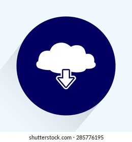 Download from cloud sign icon, vector illustration. Flat design style 
