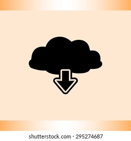 Download from cloud sign icon, vector illustration. Flat design style 
