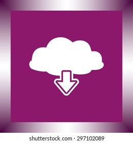 Download from cloud sign icon, vector illustration. Flat design style 