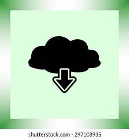 Download from cloud sign icon, vector illustration. Flat design style 