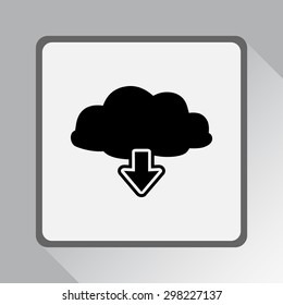Download from cloud sign icon, vector illustration. Flat design style 