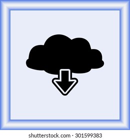 Download from cloud sign icon, vector illustration. Flat design style 