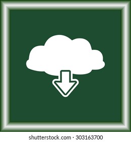 Download from cloud sign icon, vector illustration. Flat design style 