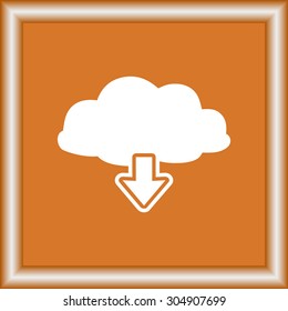 Download from cloud sign icon, vector illustration. Flat design style 