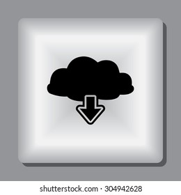 Download from cloud sign icon, vector illustration. Flat design style 