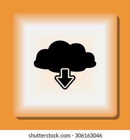 Download from cloud sign icon, vector illustration. Flat design style 