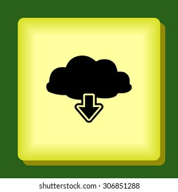 Download from cloud sign icon, vector illustration. Flat design style 