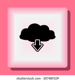 Download from cloud sign icon, vector illustration. Flat design style 
