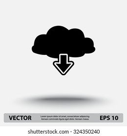 Download from cloud sign icon, vector illustration. Flat design style 