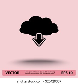 Download from cloud sign icon, vector illustration. Flat design style 