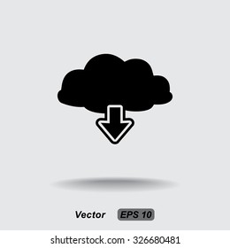 Download from cloud sign icon, vector illustration. Flat design style 