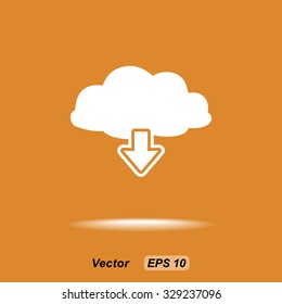 Download from cloud sign icon, vector illustration. Flat design style 