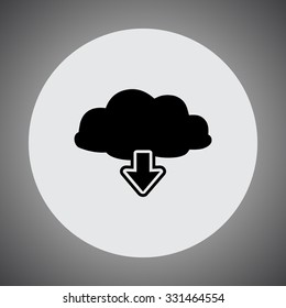 Download from cloud sign icon, vector illustration. Flat design style 
