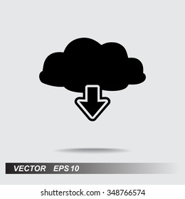 Download from cloud sign icon, vector illustration. Flat design style 