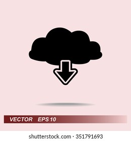 Download from cloud sign icon, vector illustration. Flat design style 