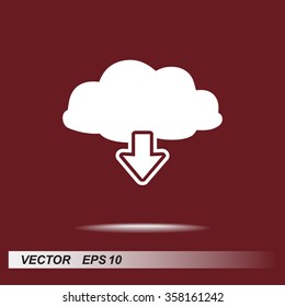 Download from cloud sign icon, vector illustration. Flat design style 