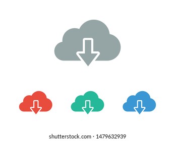 Download, cloud storage icon vector illustration EPS10