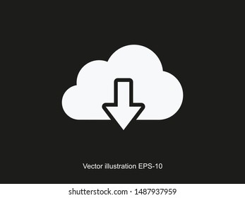 Download, cloud storage icon vector illustration EPS10