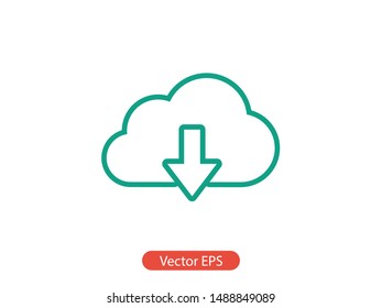 Download, cloud storage icon vector illustration EPS10