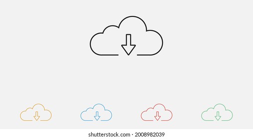 Descarga, imagen vectorial de icono de almacenamiento en nube EPS10. Descargar del icono del vector de nube. 