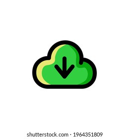 Download from Cloud Technology Outline Icon Logo Vector Illustration
