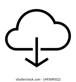download cloud  thin line vector icon