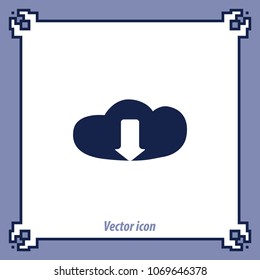 Download cloud, vector icon