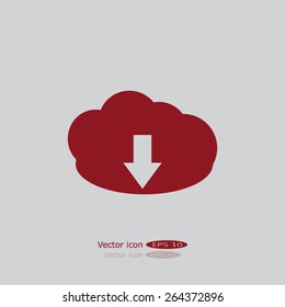 download from Cloud. Vector icon.