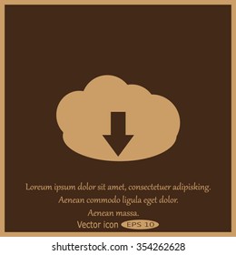 download from Cloud. Vector icon