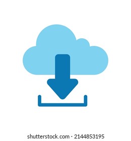 Download-Cloud-Vektorgrafik einzeln auf Weiß