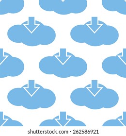Download cloud white and blue seamless pattern for web design. Vector symbol