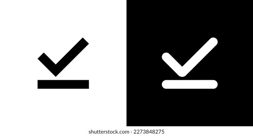 Download complete icon vector. Check underline concept