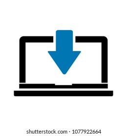 Download to computer icon. laptop Download icon