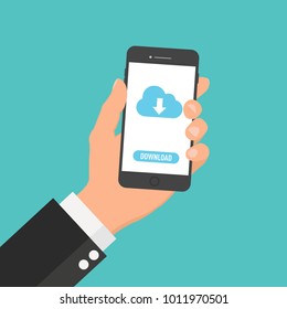Download concept illustration. Flat design vector